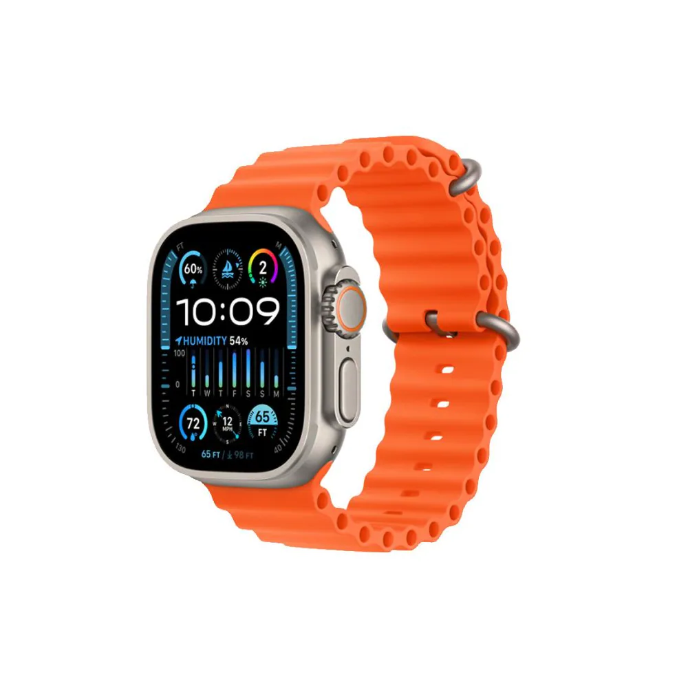 APPLE Watch Ultra 2 49mm – Boitier En Titane Et Bracelet Orange Océan