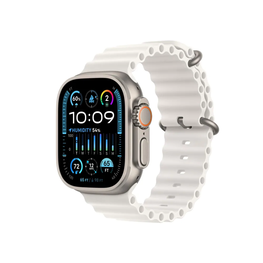 APPLE Watch Ultra 2 49mm – Boitier En Titane Et Bracelet Blanc Océan
