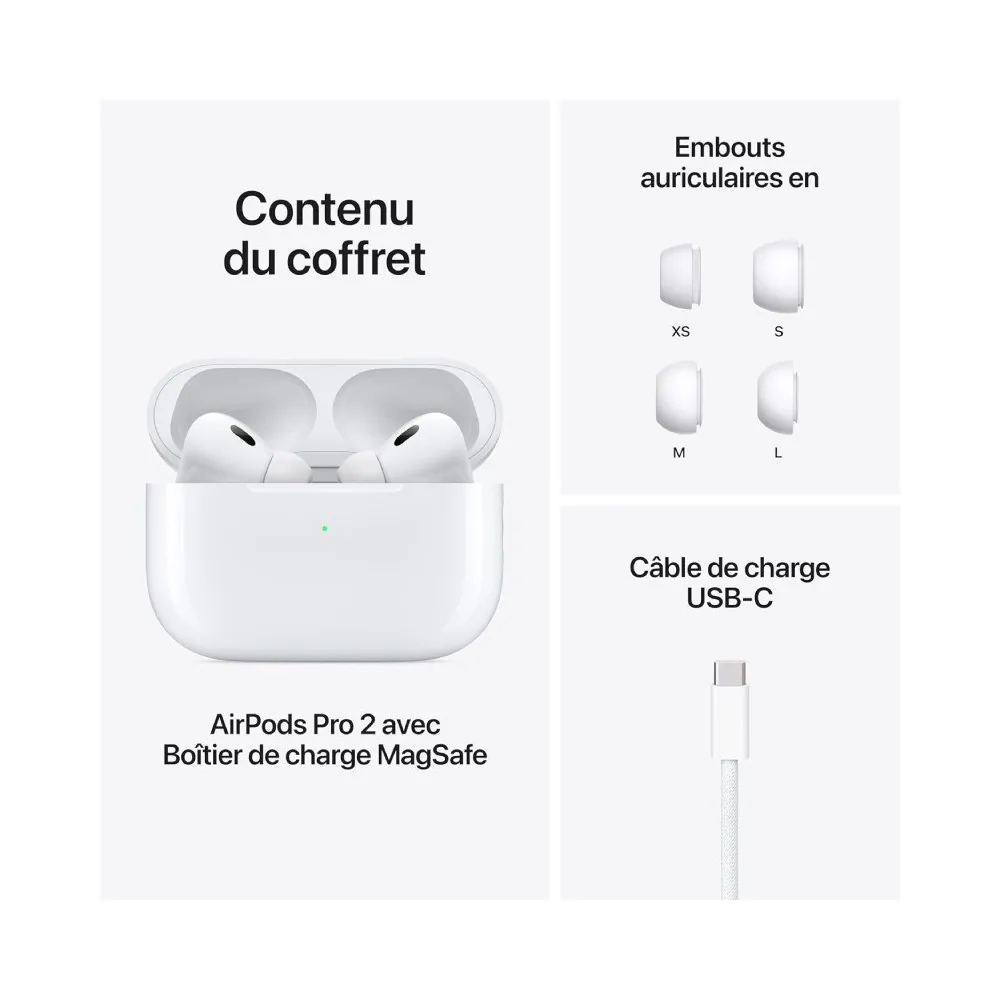 Airpods APPLE PRO 2éme Gén Avec Boitier de charge MAGSAFE 4