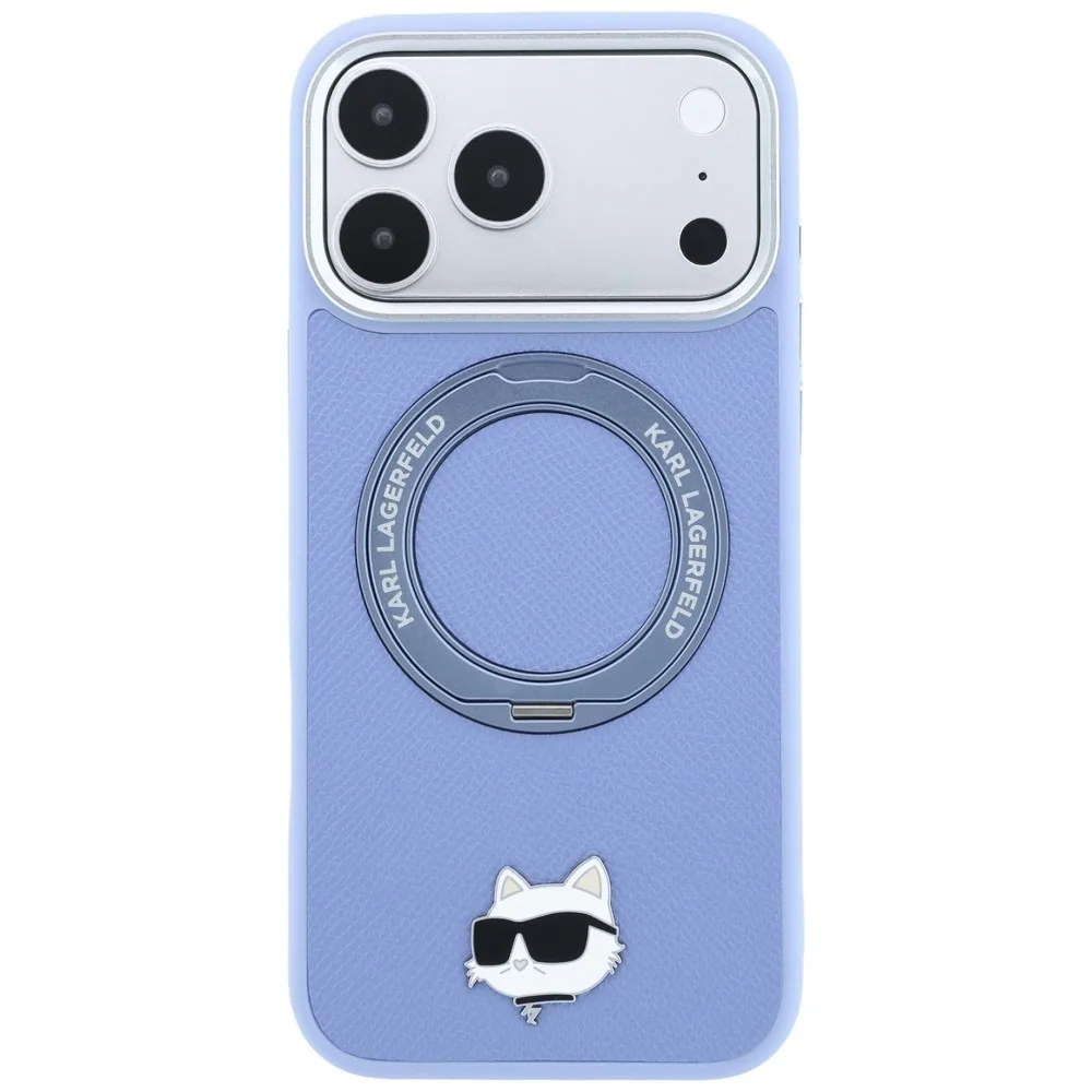 Karl Lagerfeld Ring Stand 360 Choupette MagSafe Case for iPhone 18 Pro Max / 17 Pro Max - Light Blue 2